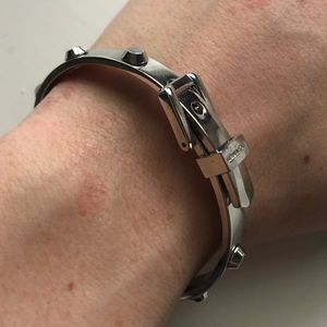 Michael Kors studded buckle silver bracelet